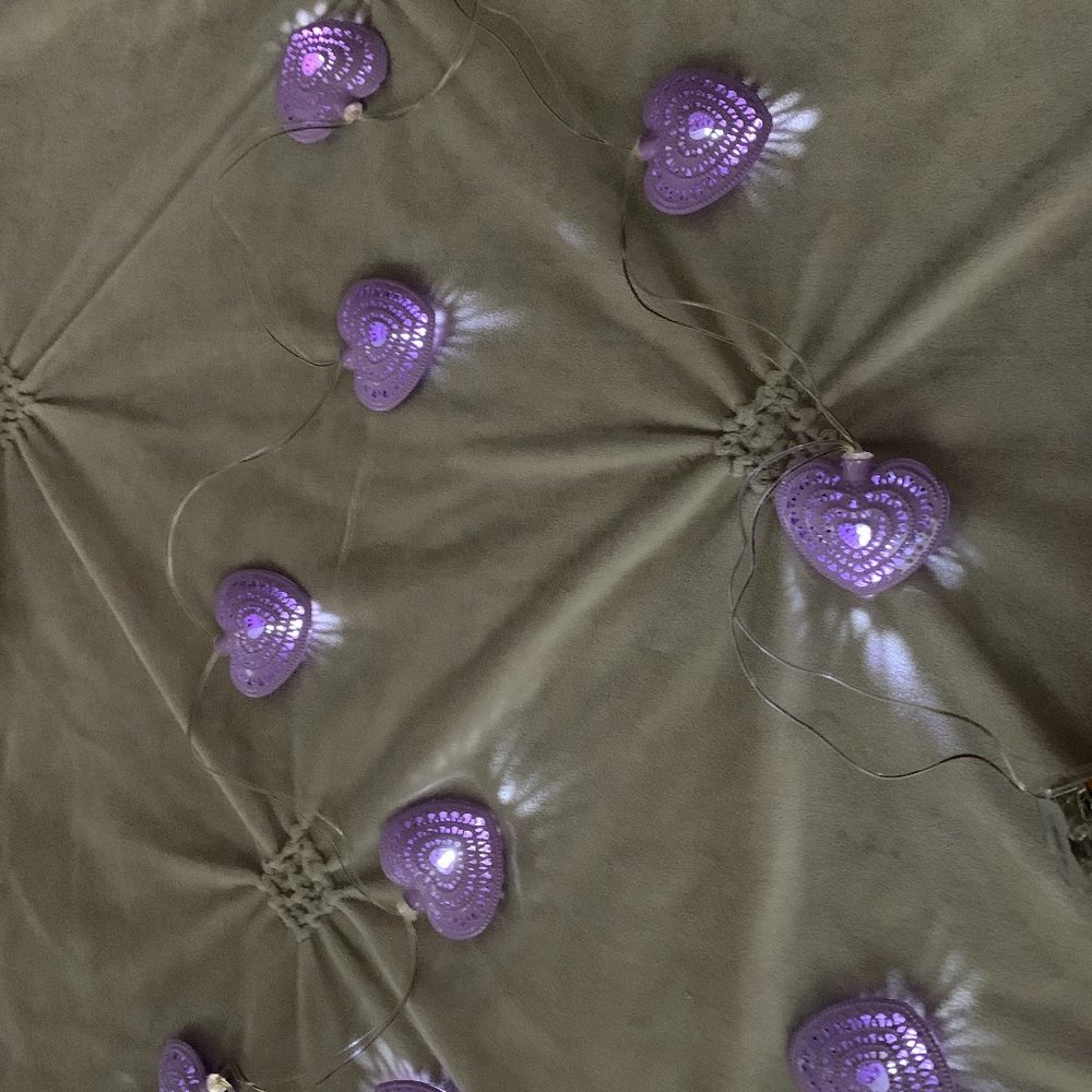 Valentines Day Love Decor Purple Heart String Fairy Lights